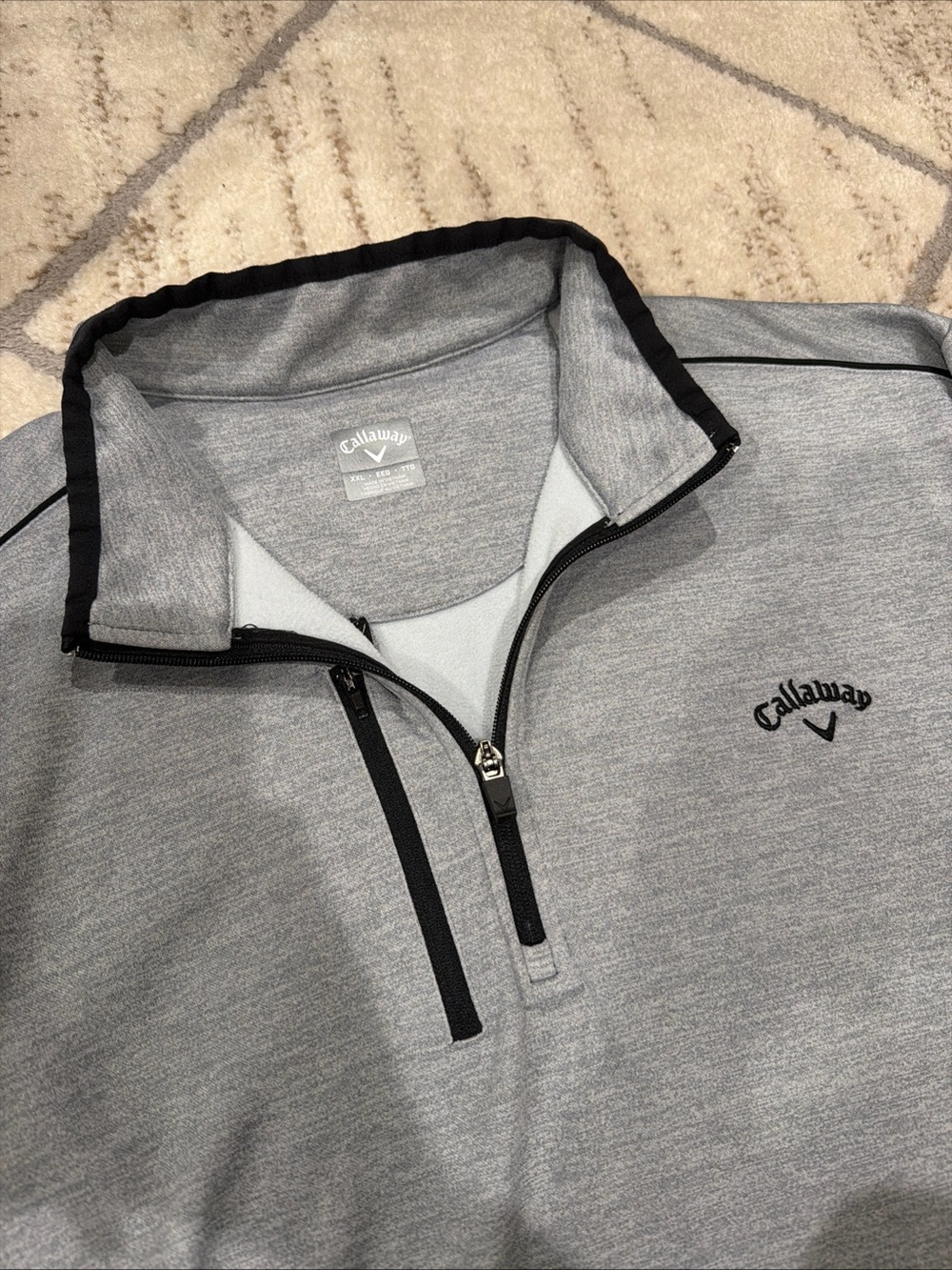 Callaway Pullover Sweater Men XXL Gray 1/4 Zip Fleece Tech Golf Performance